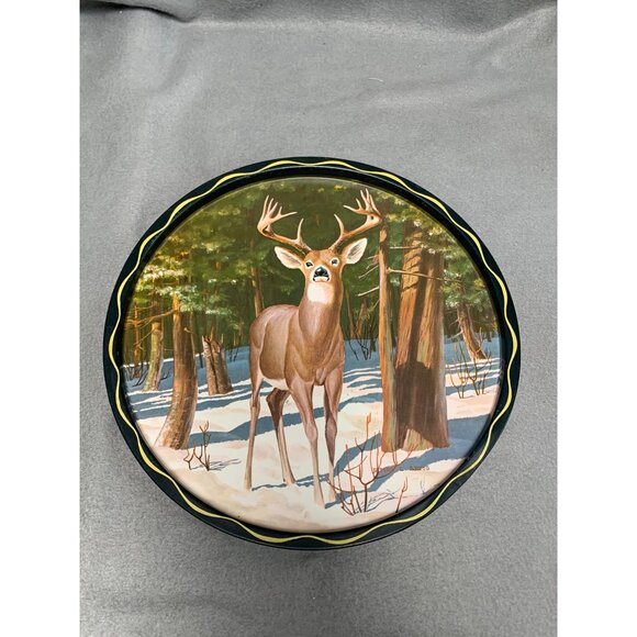 Vintage James  L. Artig Metal Tray Deer-Themed Decorative Metal Tin with Buck 19 - Picture 10 of 11